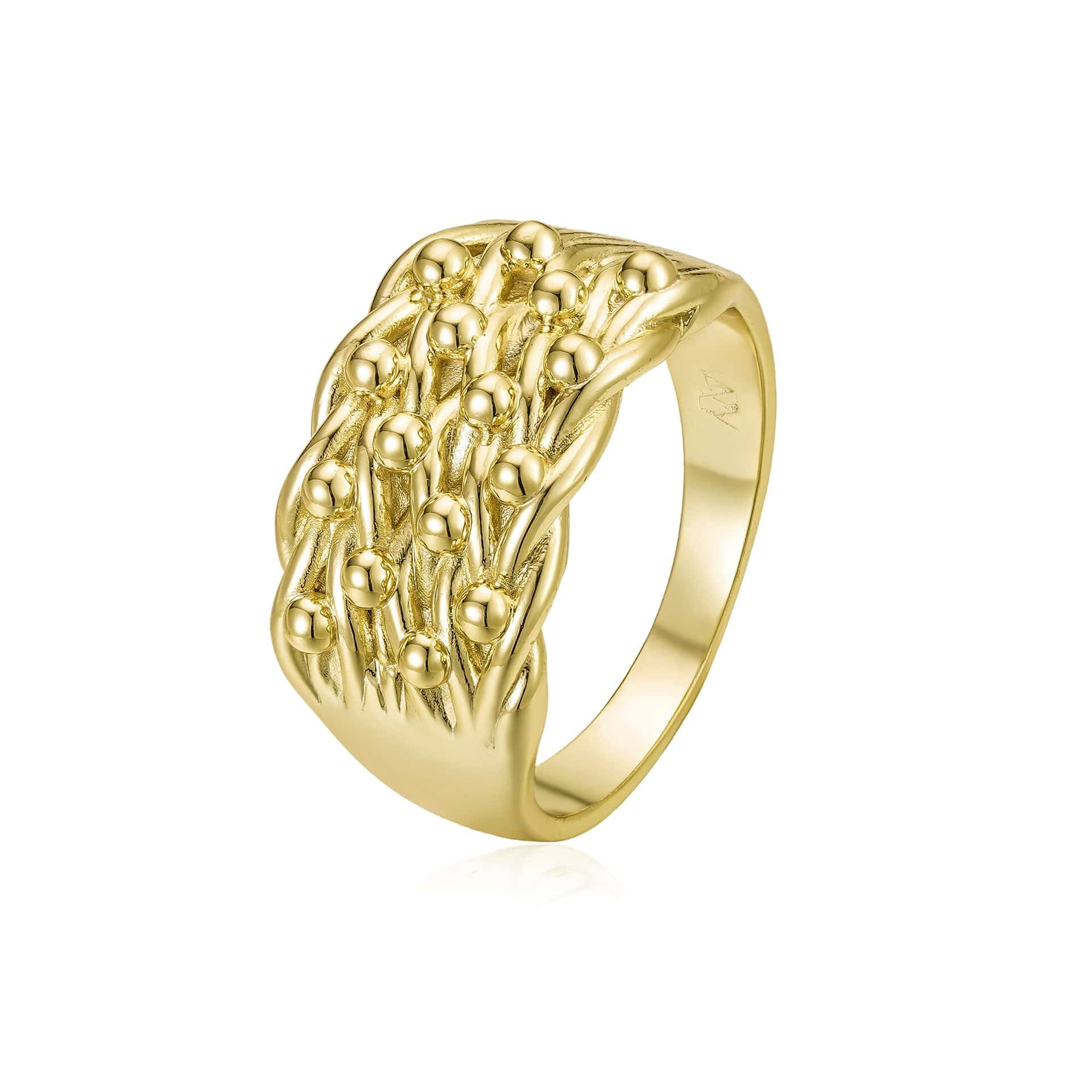 Gold Dipped 4 Row Keeper Ring - Gold