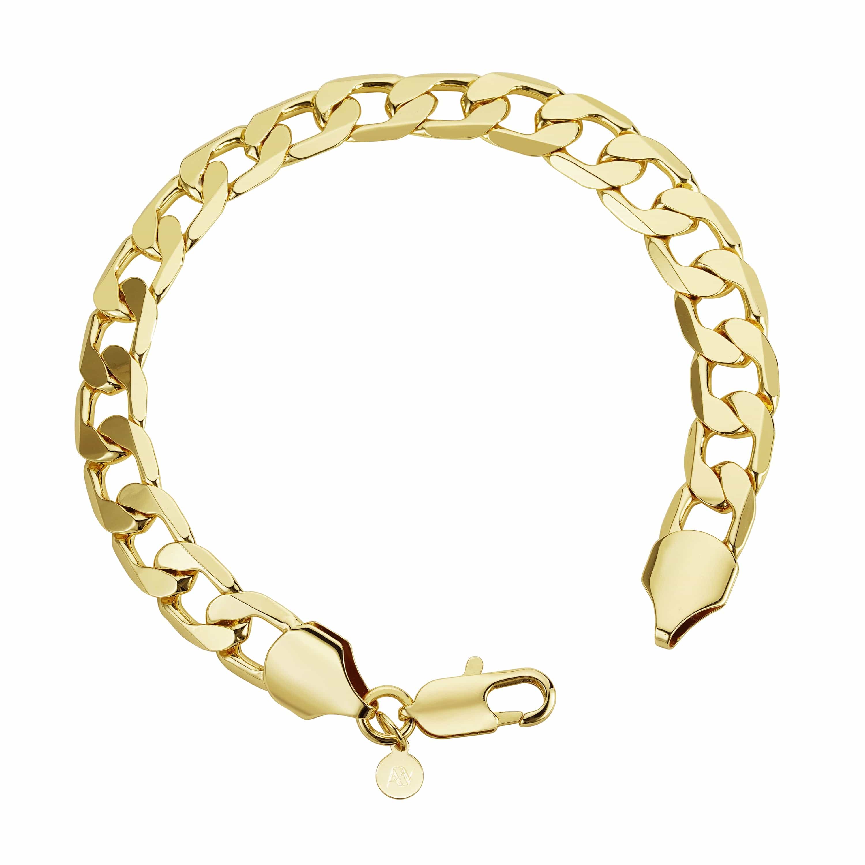 Gold Dipped Bracelets Curb Bracelet 12mm - Gold