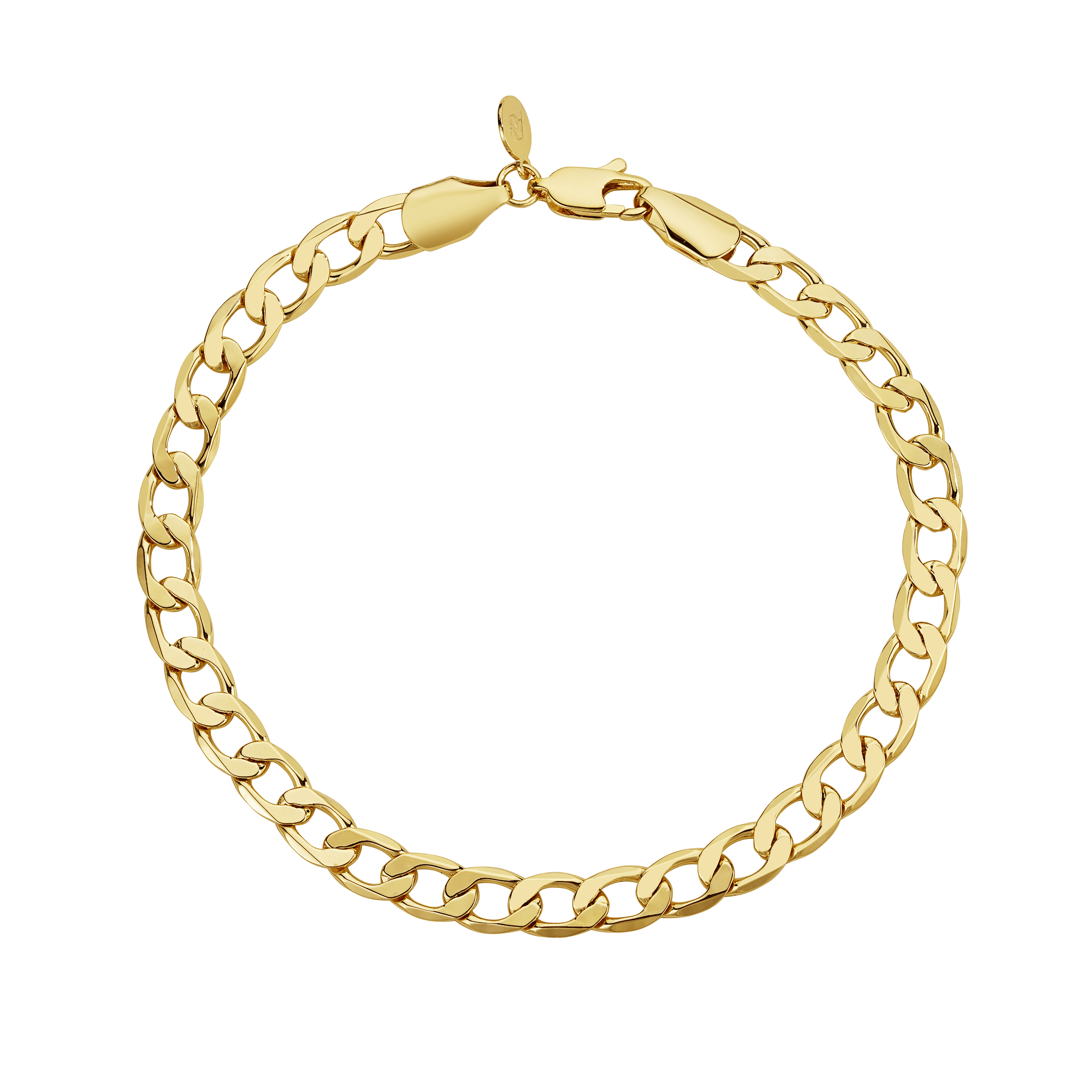 Gold Dipped Bracelets Curb Bracelet 6mm - Gold