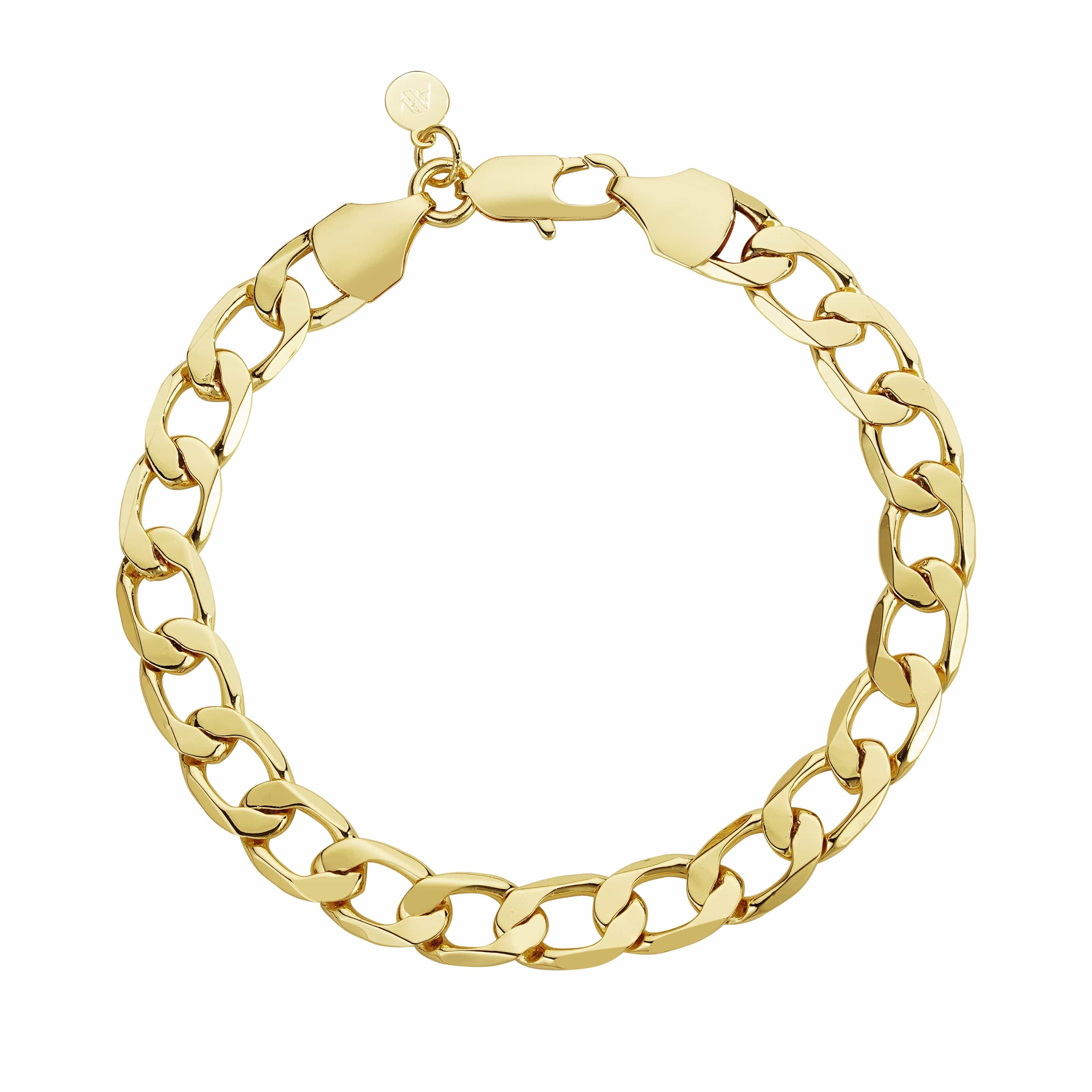 Gold Dipped Bracelets Curb Bracelet 9mm - Gold