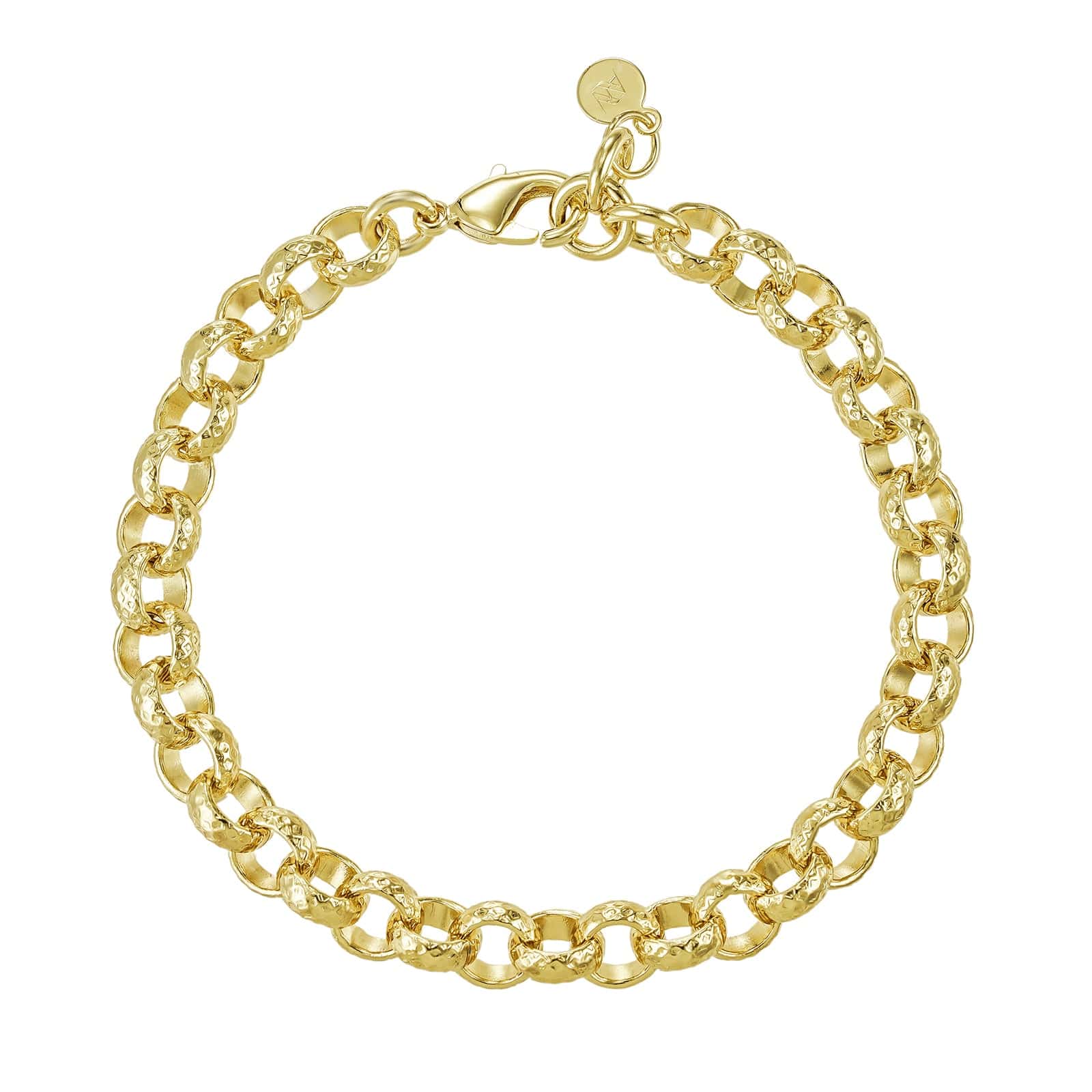 Gold Dipped Bracelets Patterned Belcher Bracelet 8mm - Gold