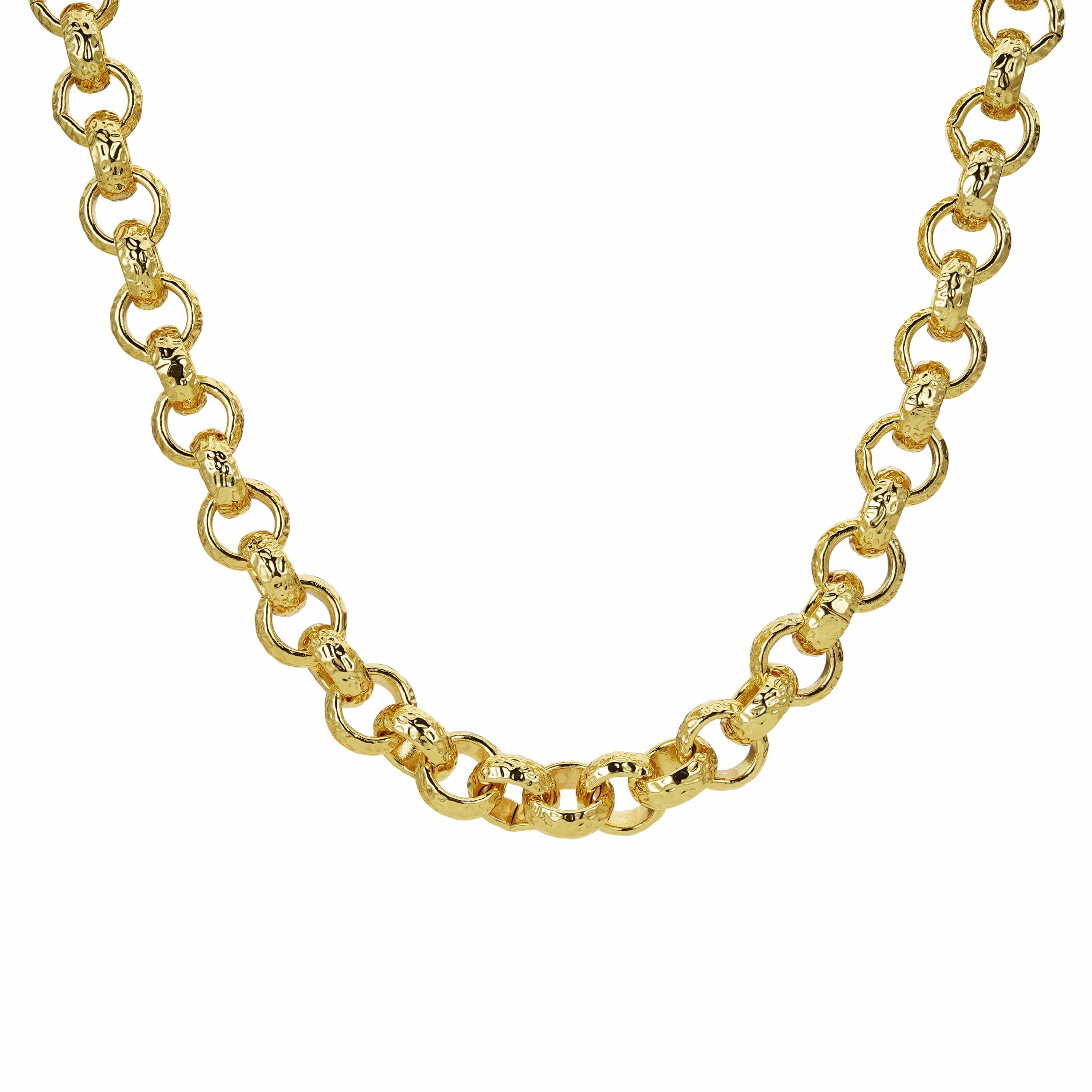 Gold Dipped, Matching Set Chains, Bracelets & Sets Patterned Belcher Set 12mm - Gold