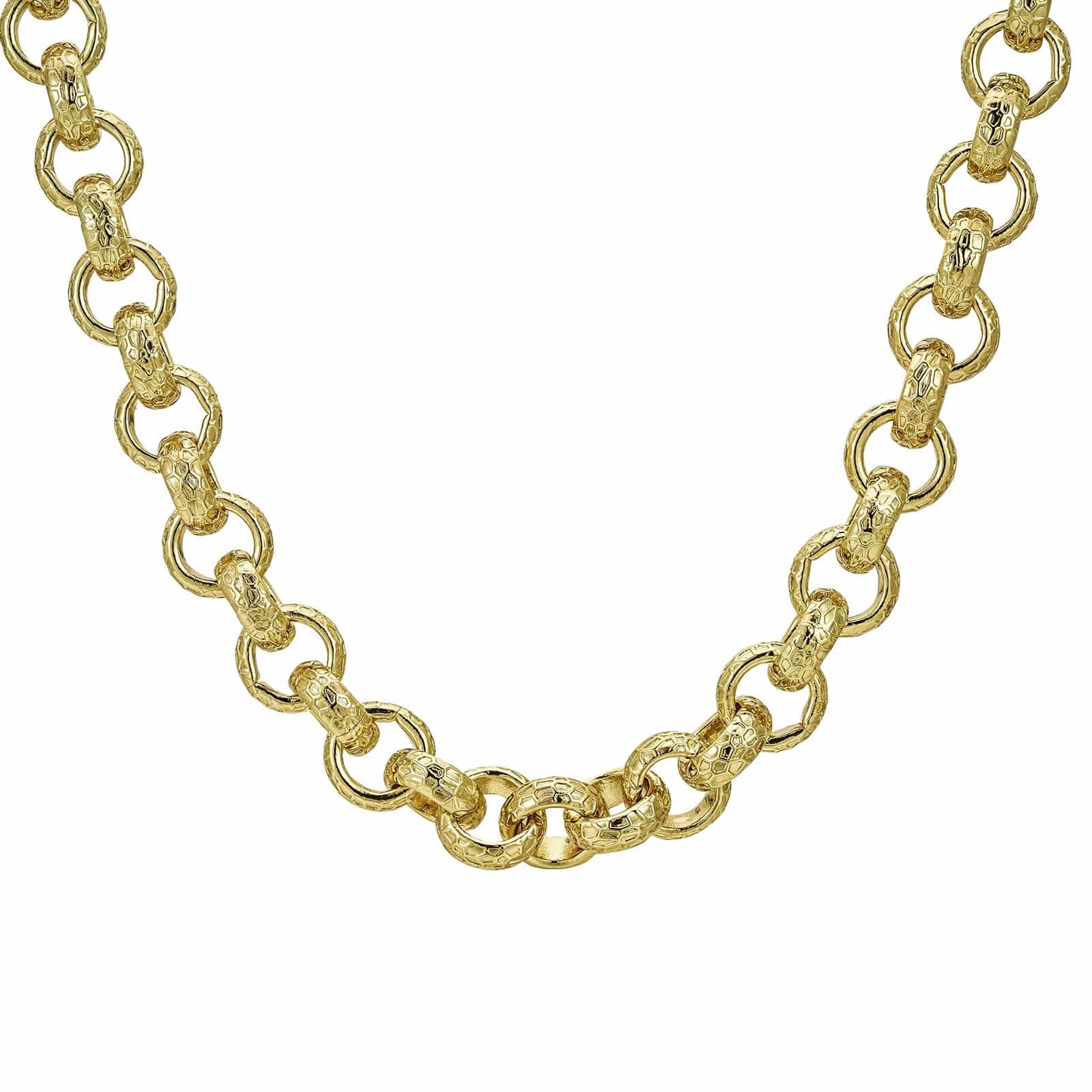 Gold Dipped Chains Patterned Belcher Chain 12mm - Gold