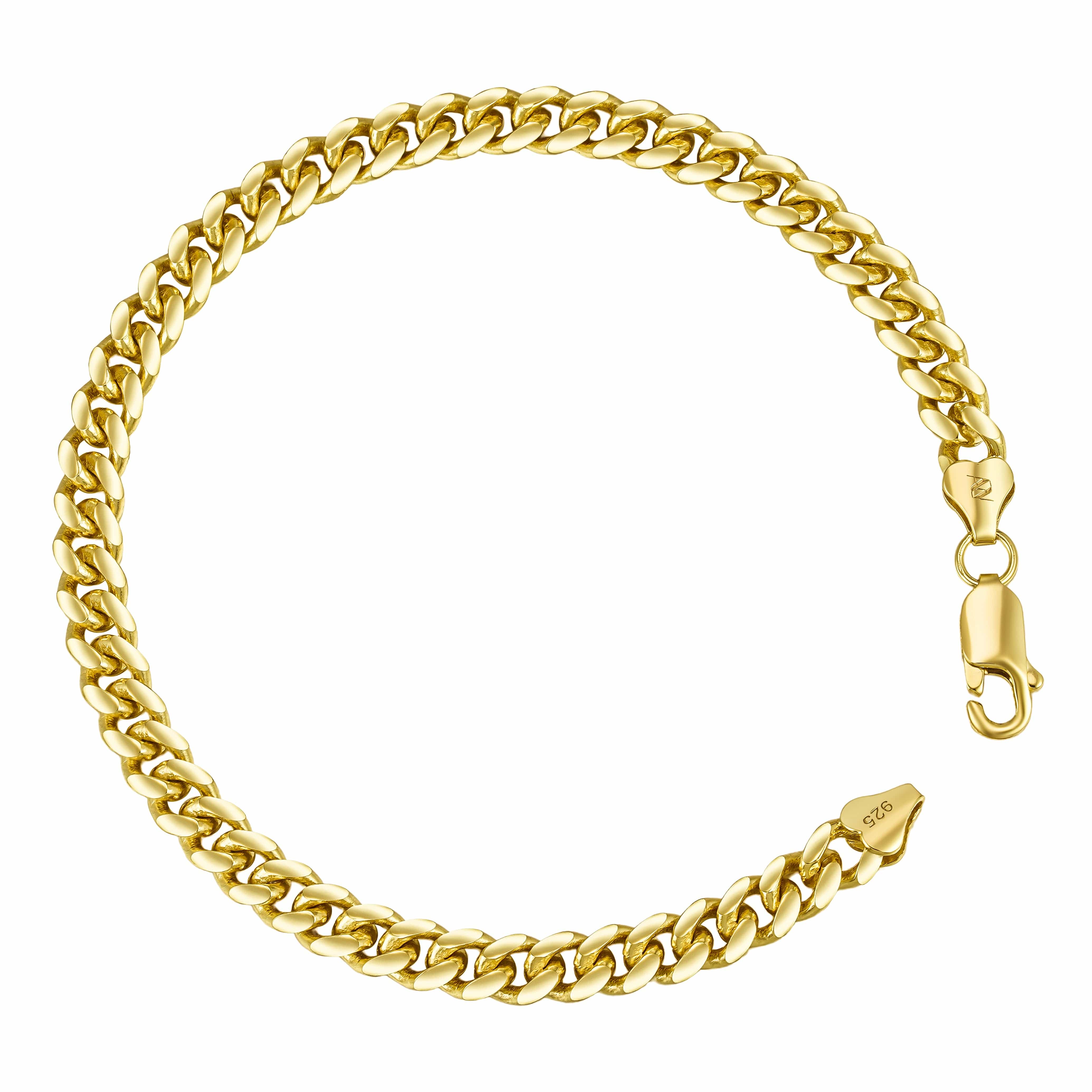 All Wear Jewellery Cuban Bracelet 5mm - Gold