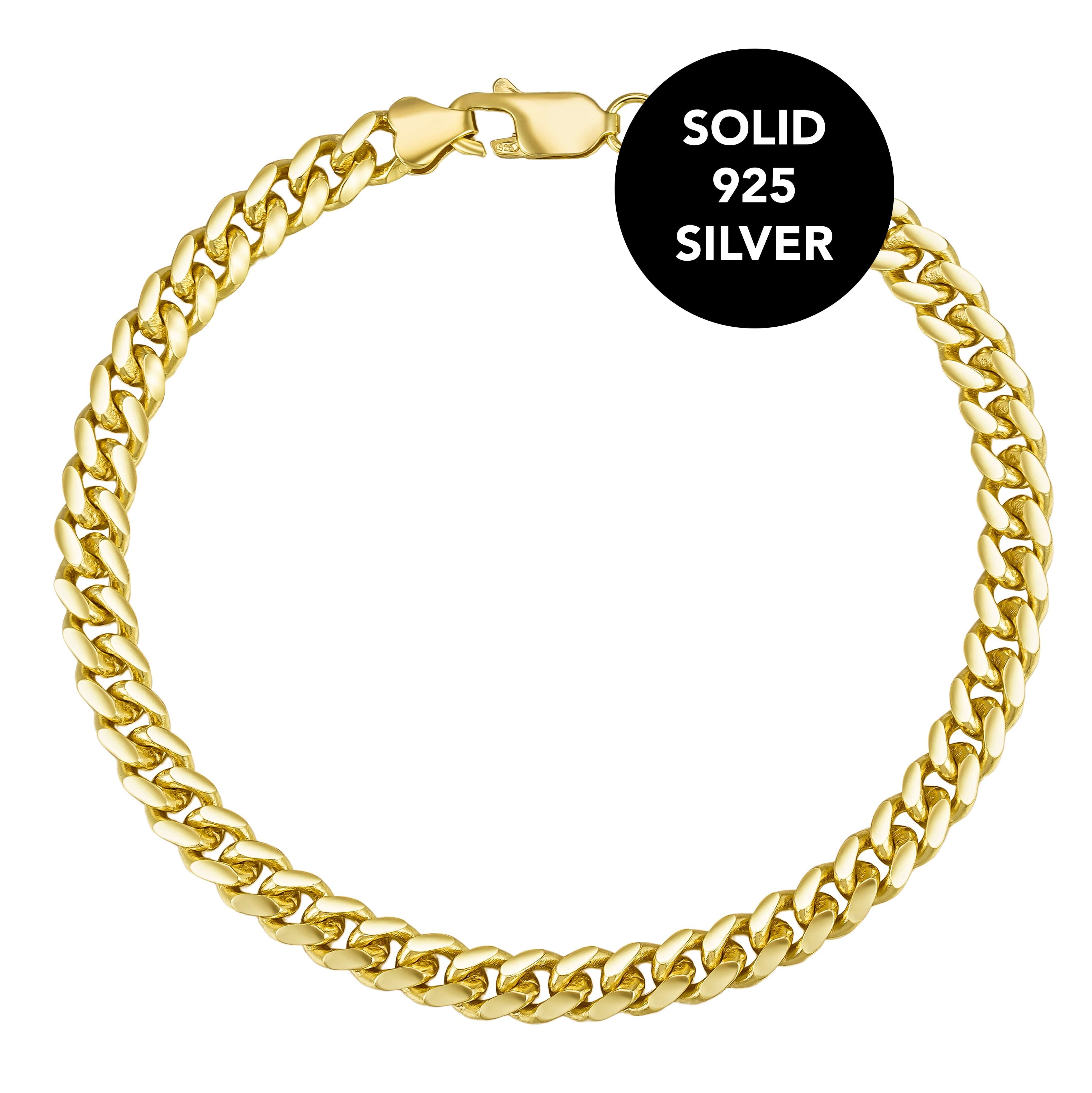 All Wear Jewellery Cuban Bracelet 5mm - Gold