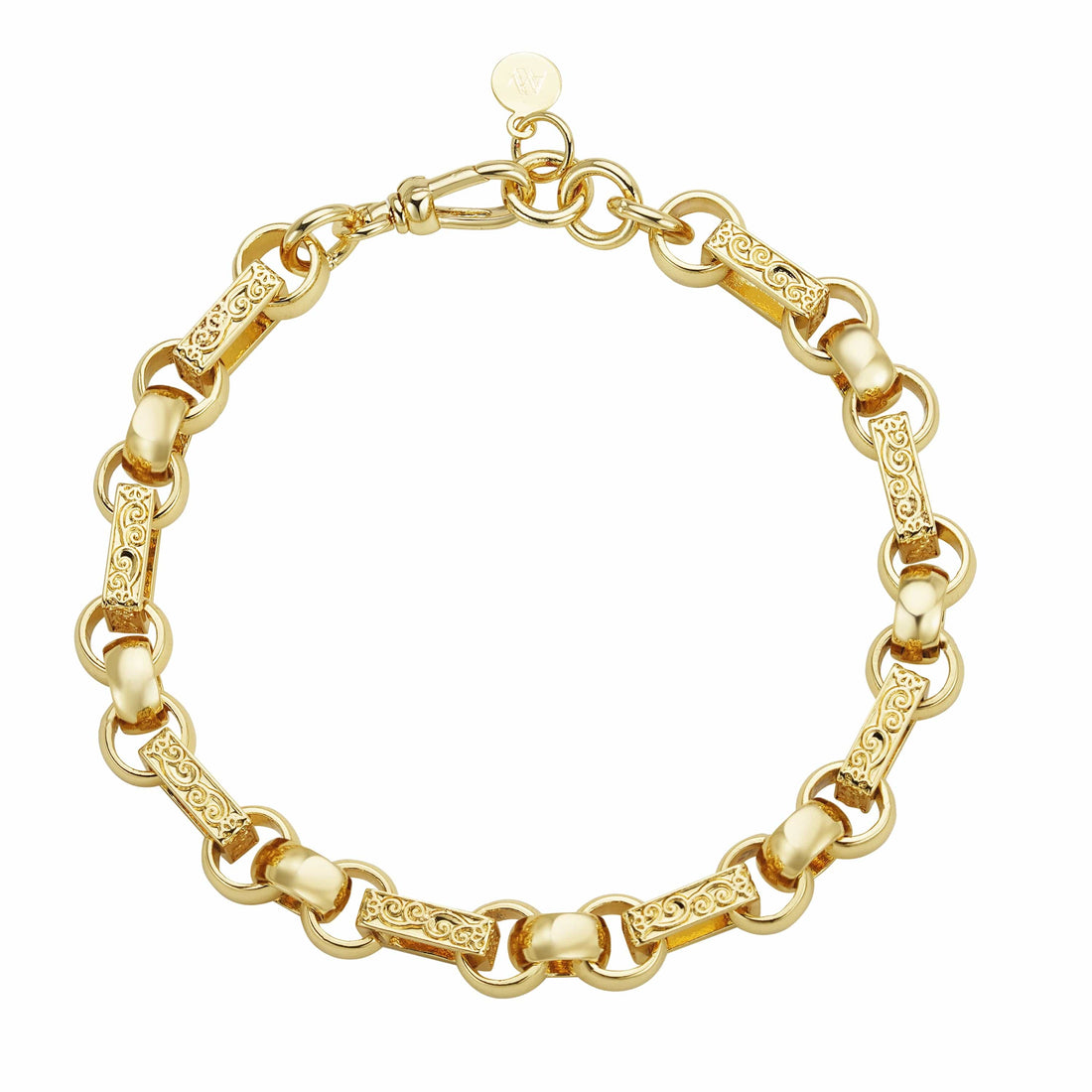 Gold Dipped Gypsy Link Bracelet 8mm - Gold