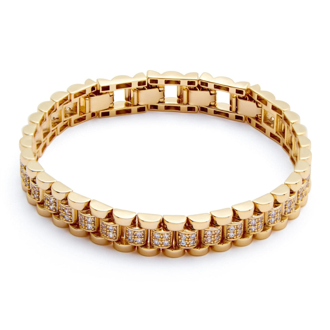 All Wear Jewellery Bracelets 6.5" - 8" Adjustable / 18k Gold ROLEX LINK BRACELET 10MM