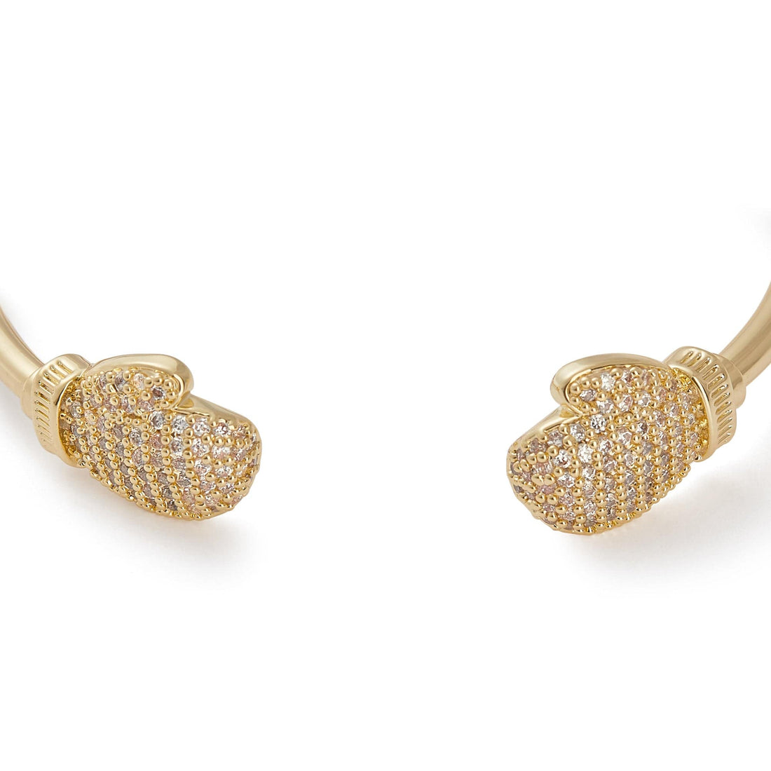18k Gold-Bonded, Cz Diamonds Bracelets CZ BOXING GLOVE TORQUE BANGLE