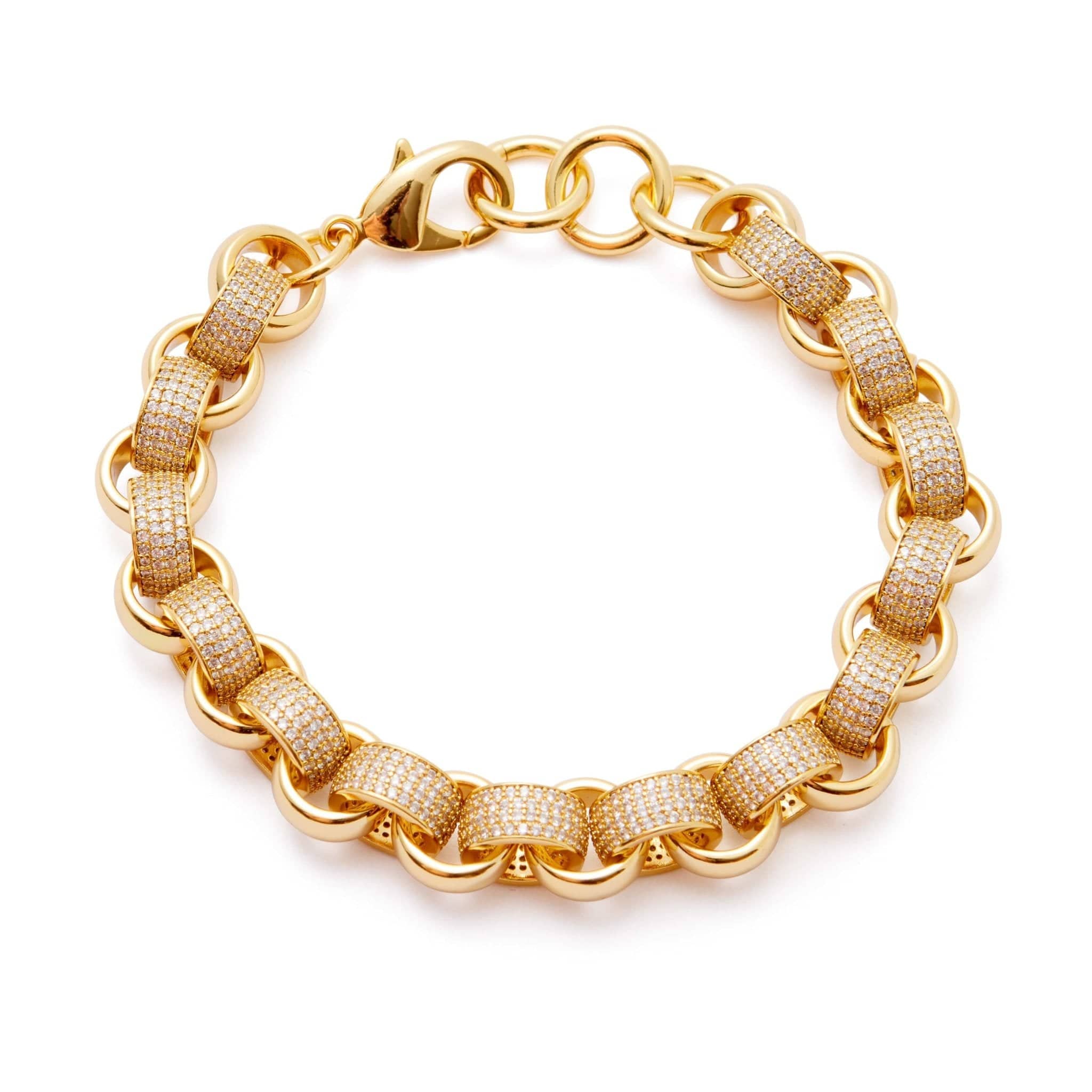 18k Gold-Bonded, Cz Diamonds Bracelets DIAMOND BELCHER BRACELET 13MM