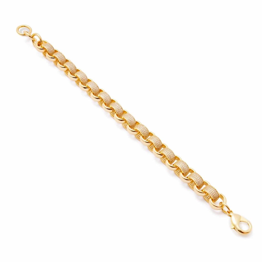 18k Gold-Bonded, Cz Diamonds Bracelets DIAMOND BELCHER BRACELET 13MM