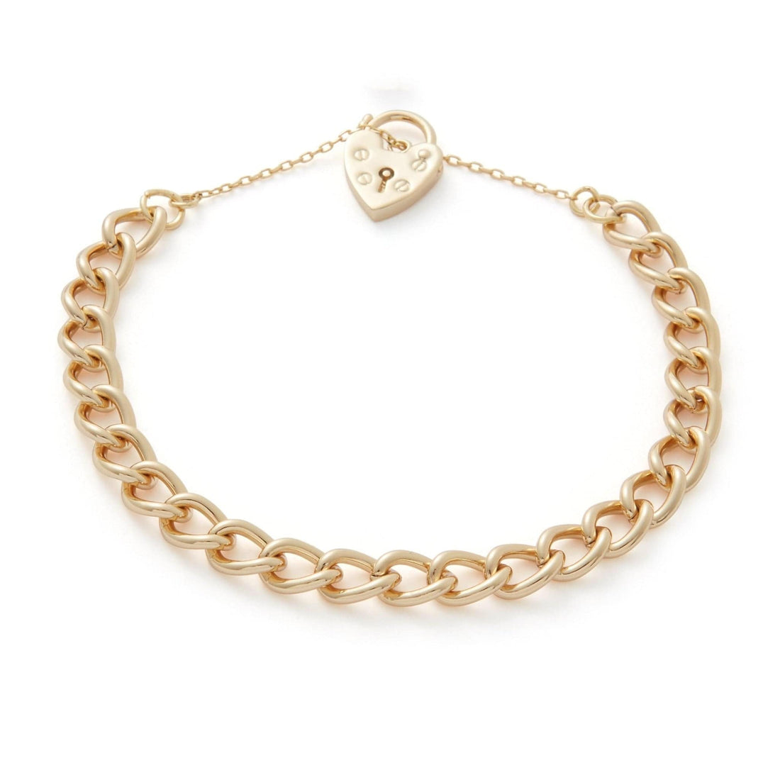 18k Gold-Bonded Bracelets HEART LOCK BRACELET 7MM