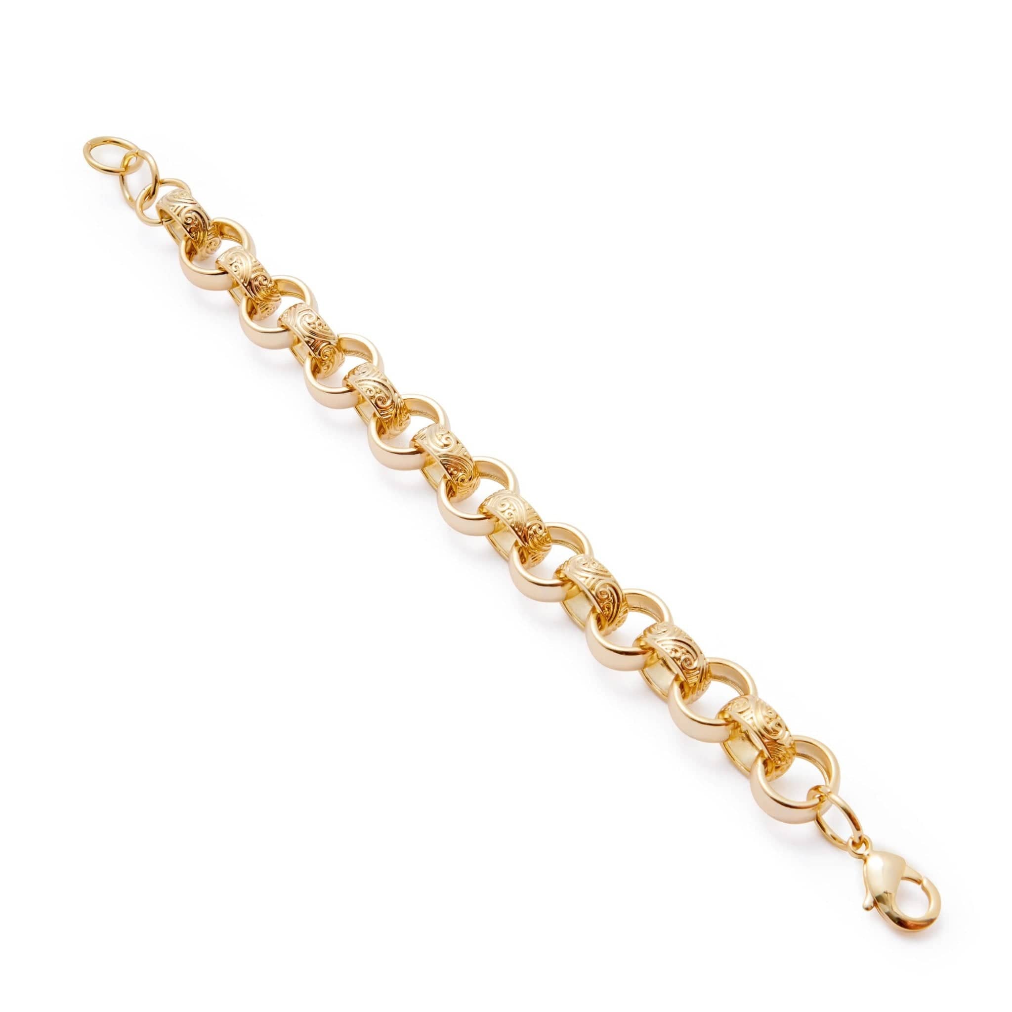 18k Gold-Bonded Bracelets PATTERNED BELCHER BRACELET 15MM