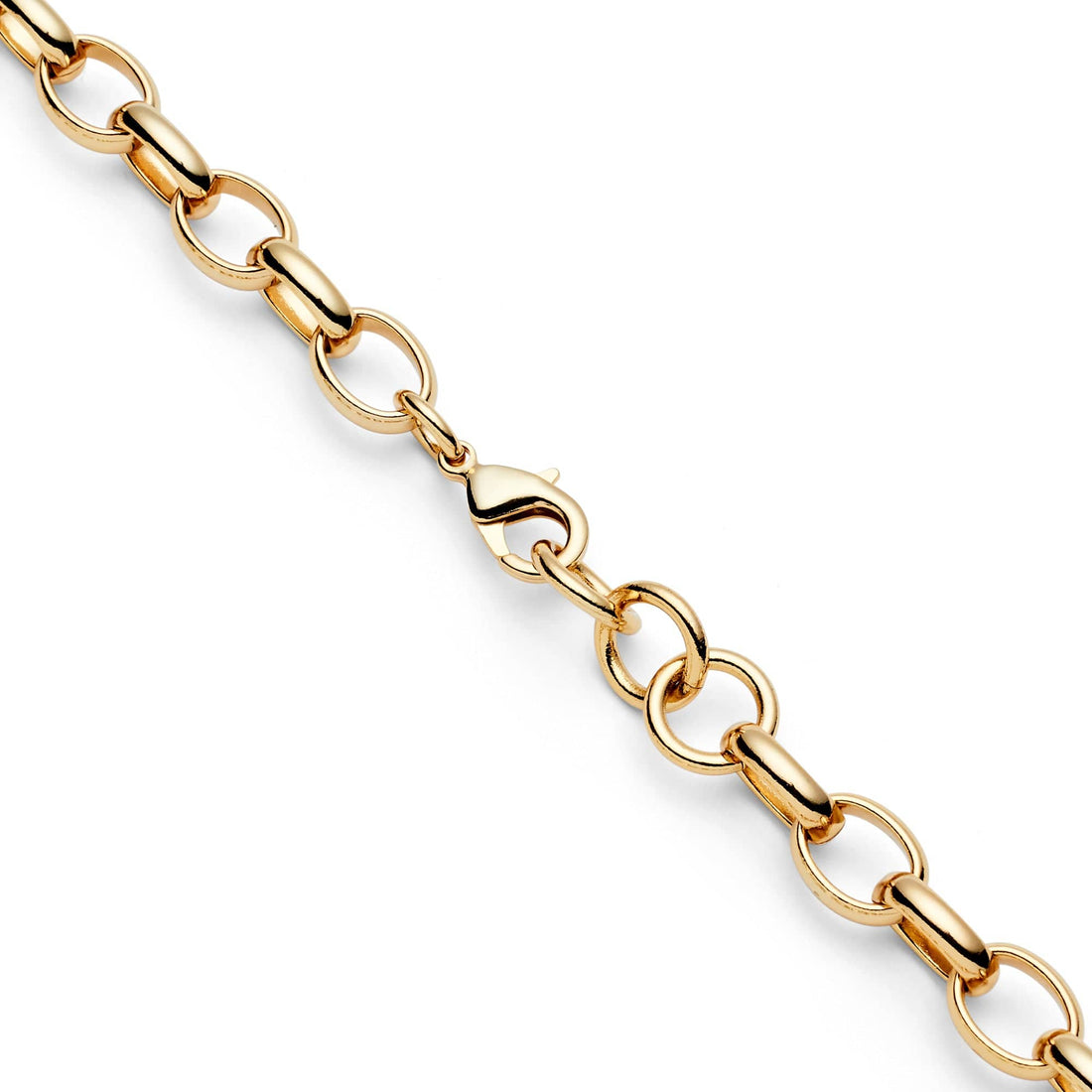 18k Gold-Bonded Chains Oval Belcher Chain 10mm - Gold