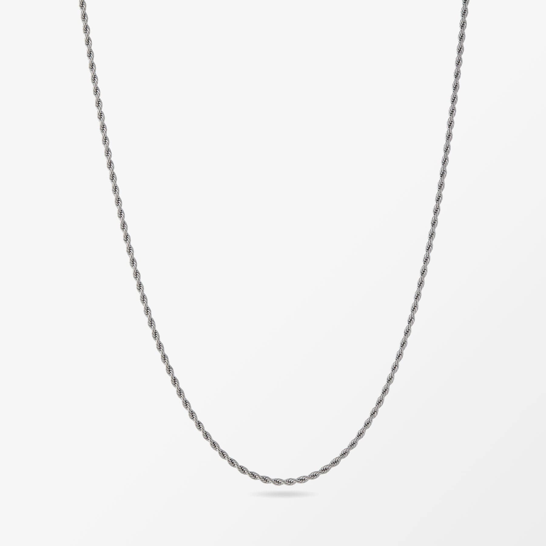 18k White Gold-Bonded Chains ROPE CHAIN 3MM